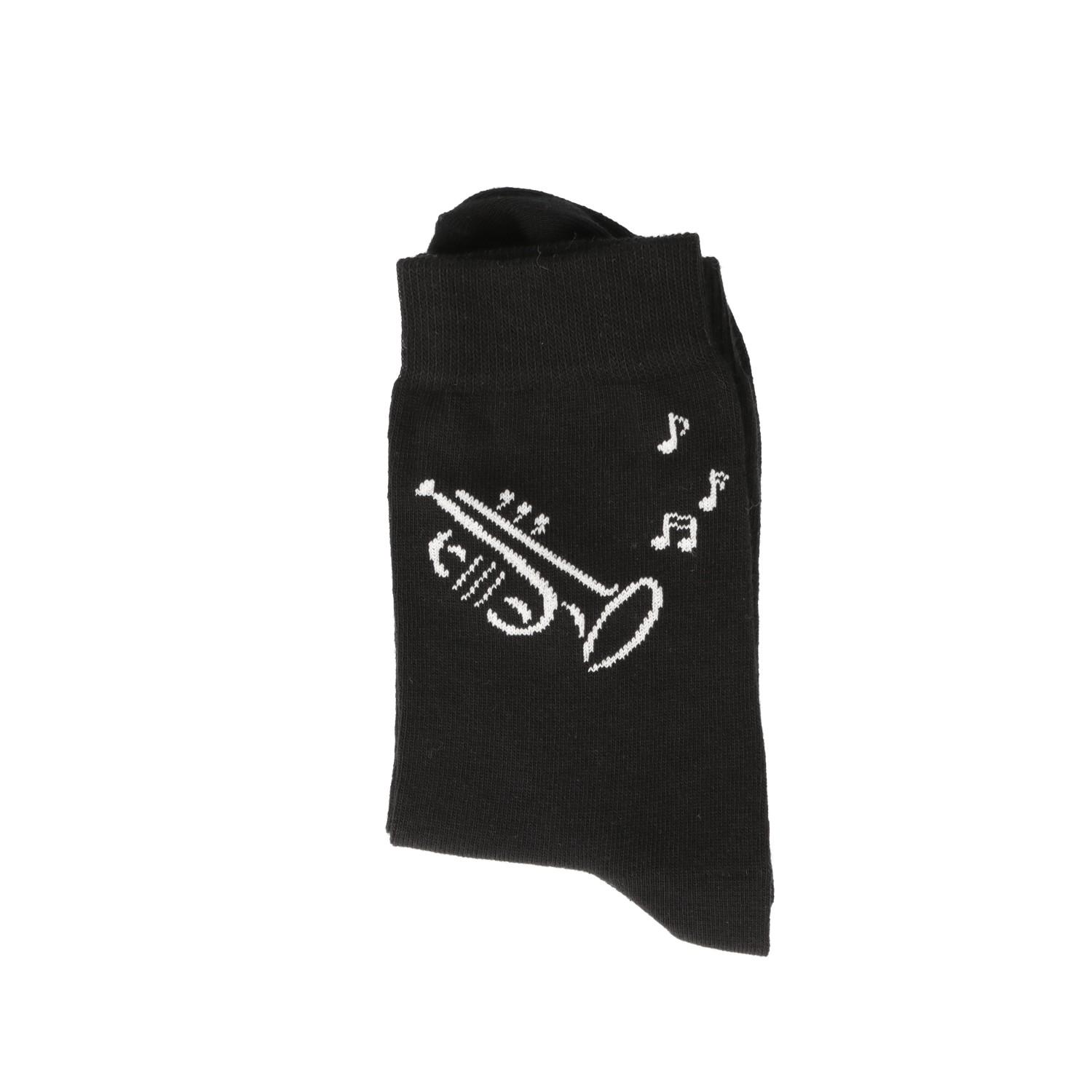 Socken Trompete 43-45 - weiss, eingewebt