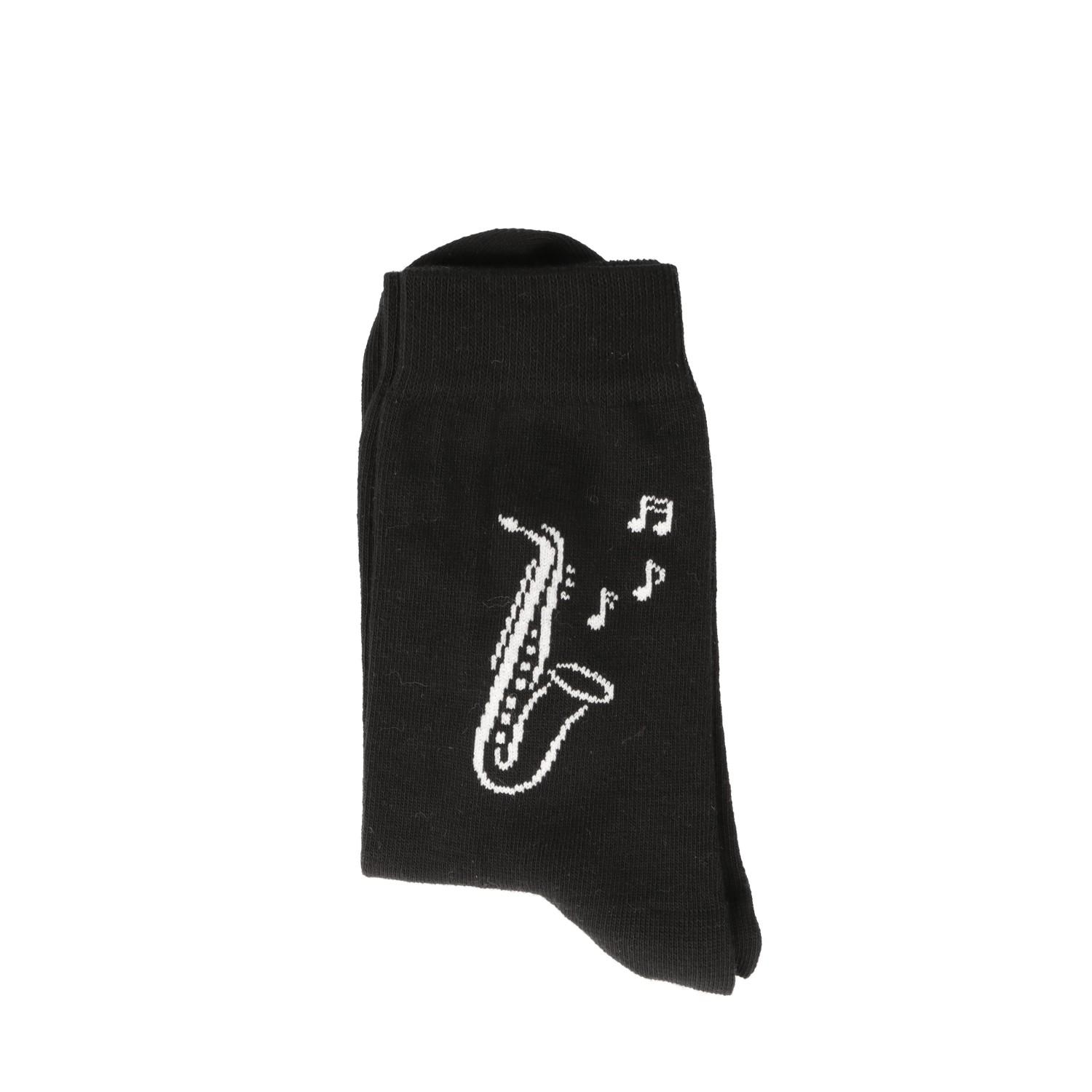 Socken Saxofon 43-45 - weiss, eingewebt