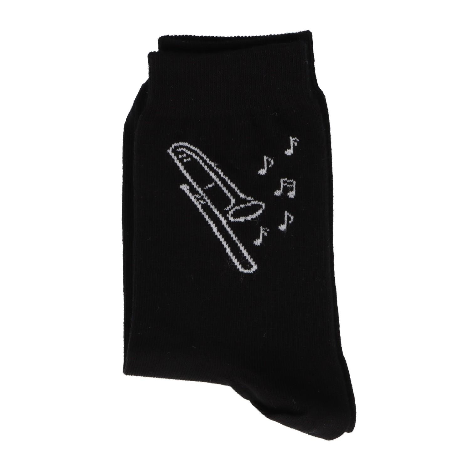 Socken Posaune 43-45 - weiss, eingewebt