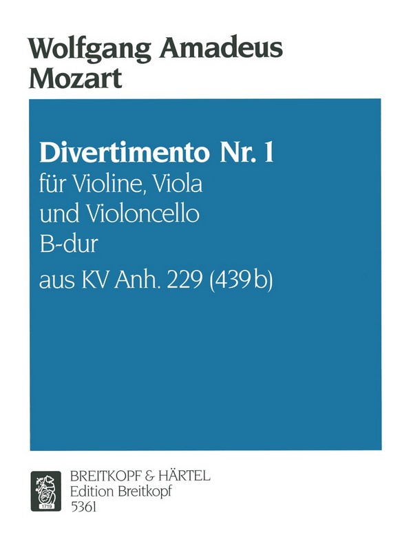 Divertimento Nr.1 B-Dur KV Anh.IV:229