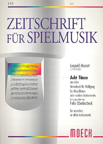 Acht Tänze aus dem Notenbuch für Wolfgang 