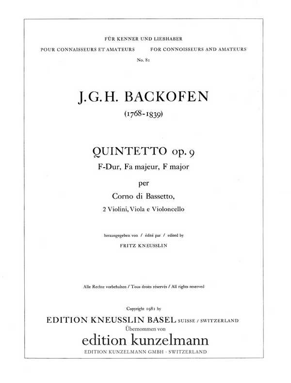 Quintett F-Dur op.9