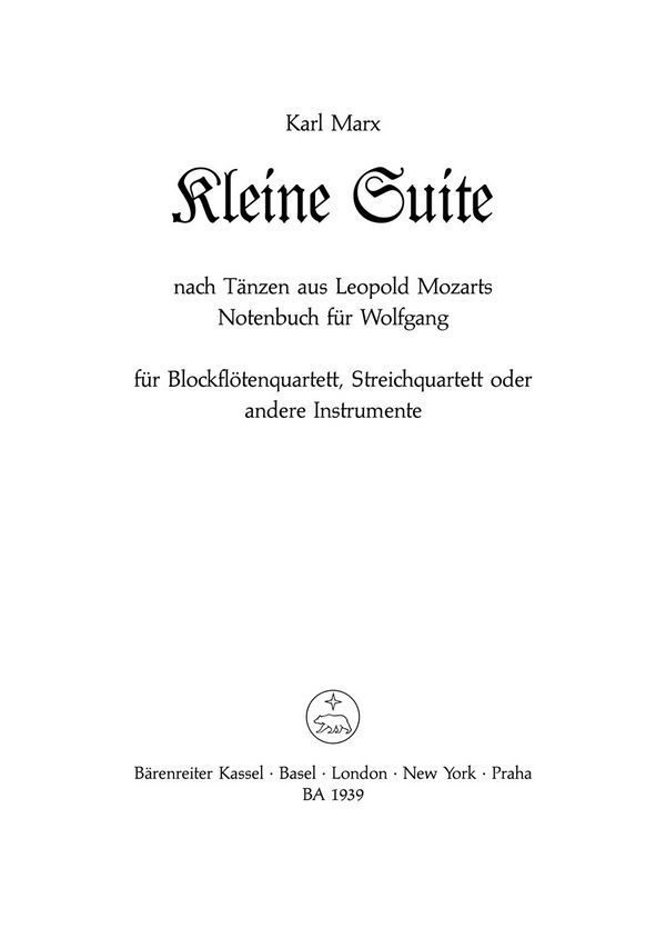 Kleine Suite nach Tänzen aus dem Notenbuch für Wolfgang