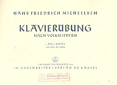 Klavierübung nach Volksliedern Band 2