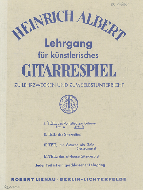 Lehrgang für künstlerisches Gitarrespiel Band 1 B