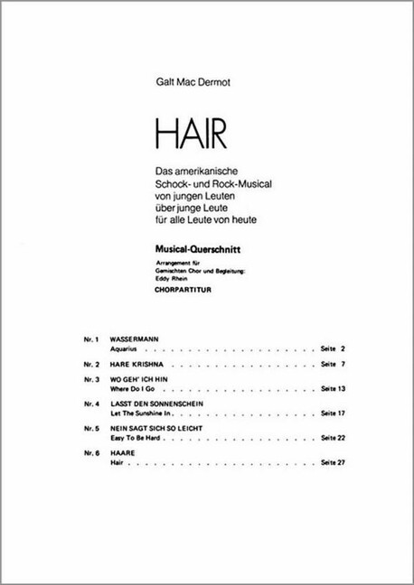 Hair Musicalquerschnitt
