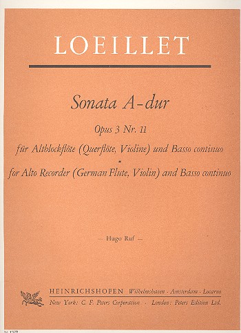 Sonata C-Dur op.3,11 für Altblockflöte