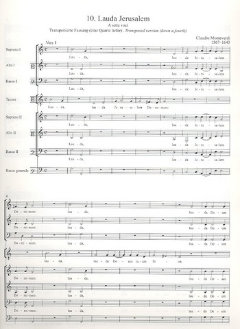 Lauda Jerusalem aus der Marienvesper SV206 (transponierte Fassung)