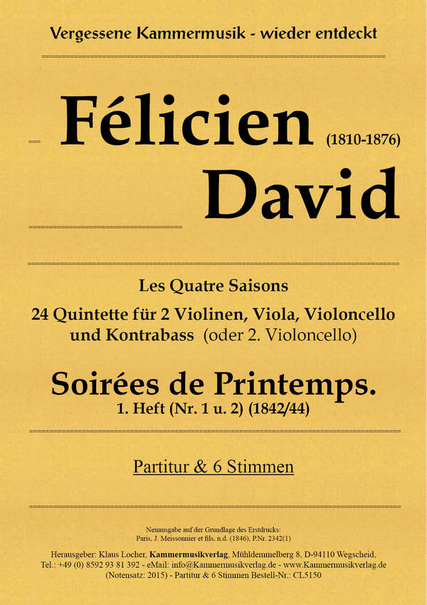 Soirées de printemps Band 1 (Nr.1 und 2)