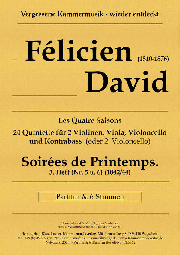 Soirées de printemps Band 3 (Nr.5 und 6)