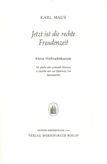 Jetzt ist die rechte Freudenzeit