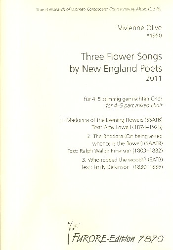 3 Flower Songs by New England Poets