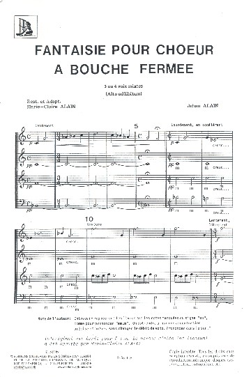 Fantasie pour choeur a bouche fermee