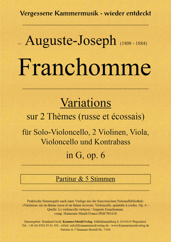 Variations sur 2 thèmes en sol majeur op.6