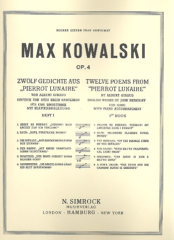 12 Gedichte aus Pierrot Lunaire op.4 Band 1