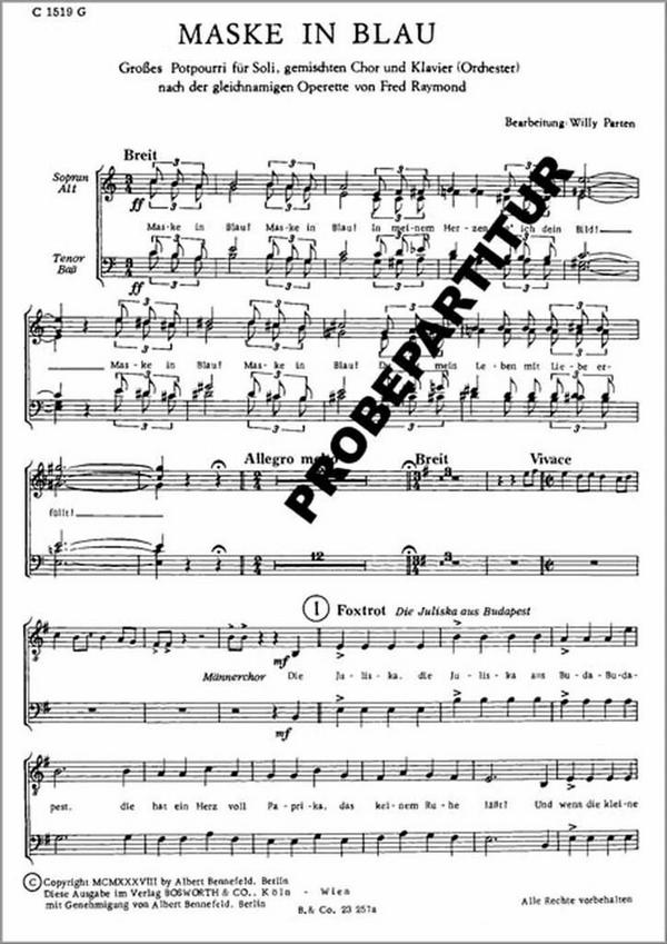 Maske in Blau großes Potpourri