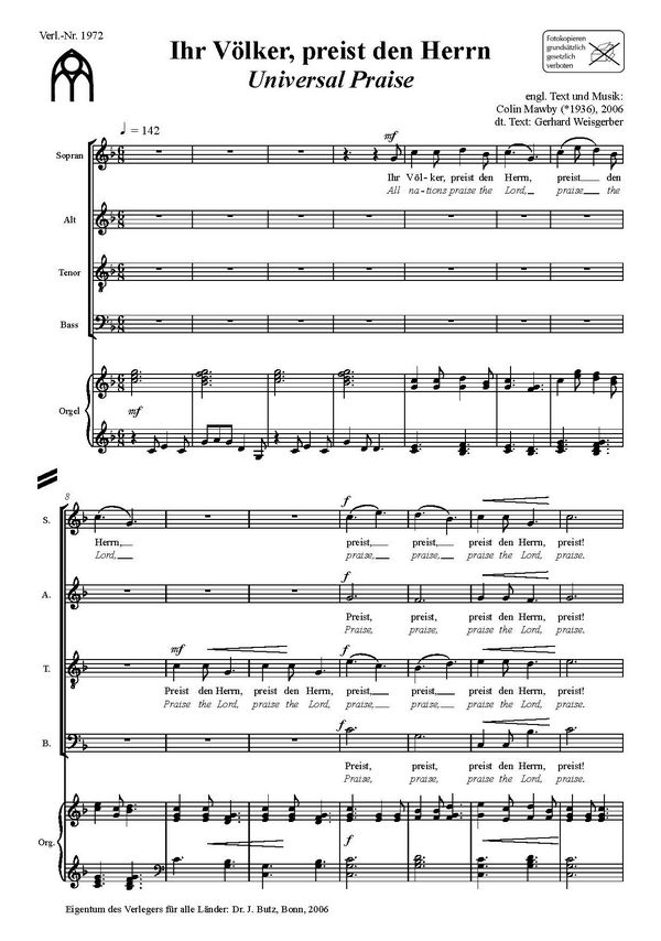 Ihr Völker preist den Herrn