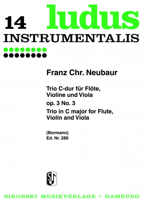 Trio C-Dur op.3,3: für Flöte, Violine und Viola