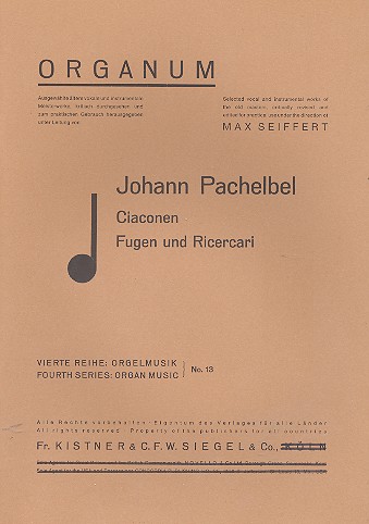 Ciaconen, Fugen und Ricercari