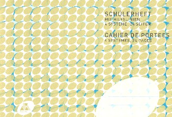 Schüler-Notenheft Din A5 quer 4 Systeme mit Hilfslinien 24 Seiten