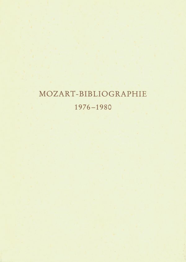 MOZART-BIBLIOGRAPHIE 1976-1980 MIT