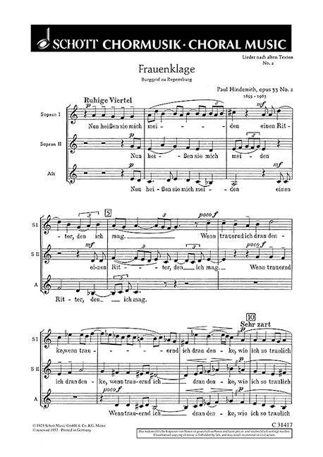 Lieder nach alten Texten op. 33