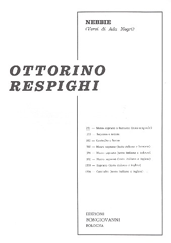 Nebbie mezzo soprano o baritono