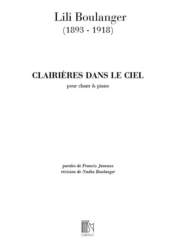 Clairieres dans le ciel pour voix