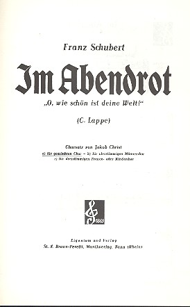 Im Abendrot für gem Chor