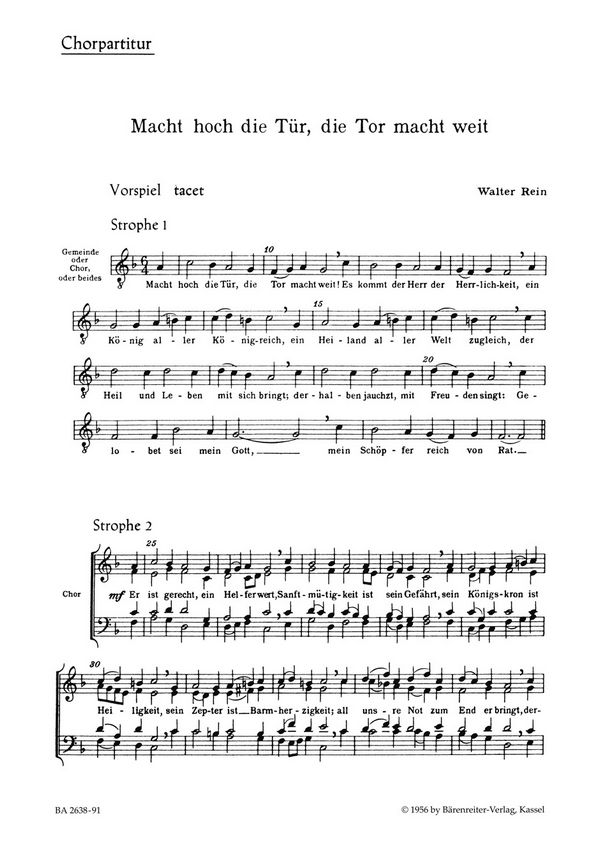 Macht hoch die Tür für gem Chor,