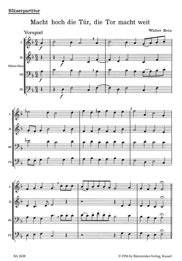 Macht hoch die Tür für gem Chor,