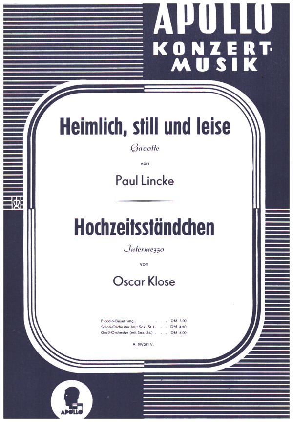 Heilich, still und leise (Gavotte)