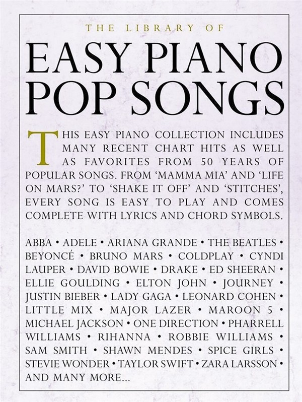 The Library of easy Piano Pop Songs: