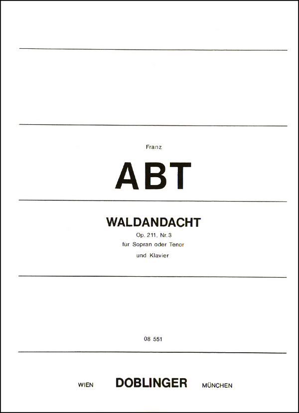 Waldandacht op.211,3 für hohe