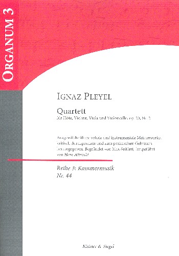 Quartett B-Dur op.20,2 für Flöte, Violine,