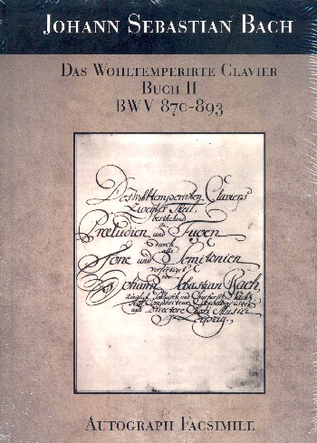 Das wohltemperierte Klavier Band 2 BWV870-BWV893