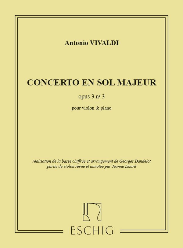 CONCERTO SOL MAJEUR POUR VIOLON