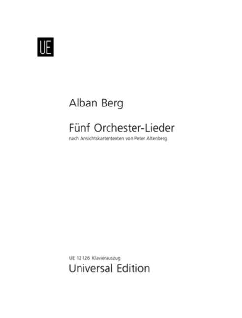 5 Lieder nach Ansichtskartentexten von Peter Altenberg op.4