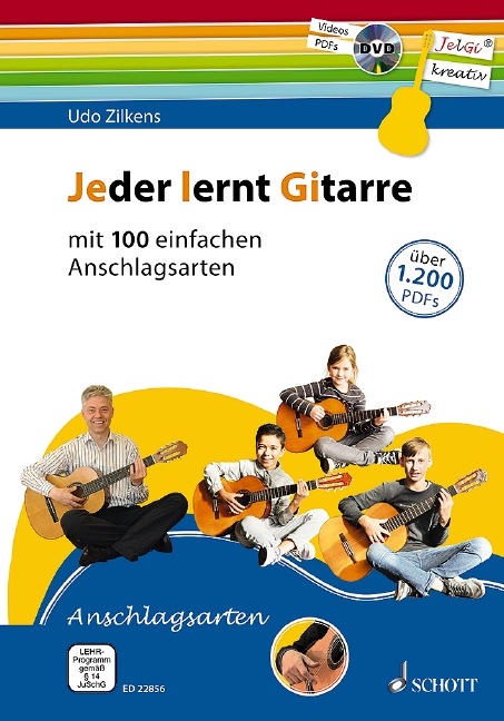 Jeder lernt Gitarre - mit 100 einfachen Anschlagsarten (+DVD)