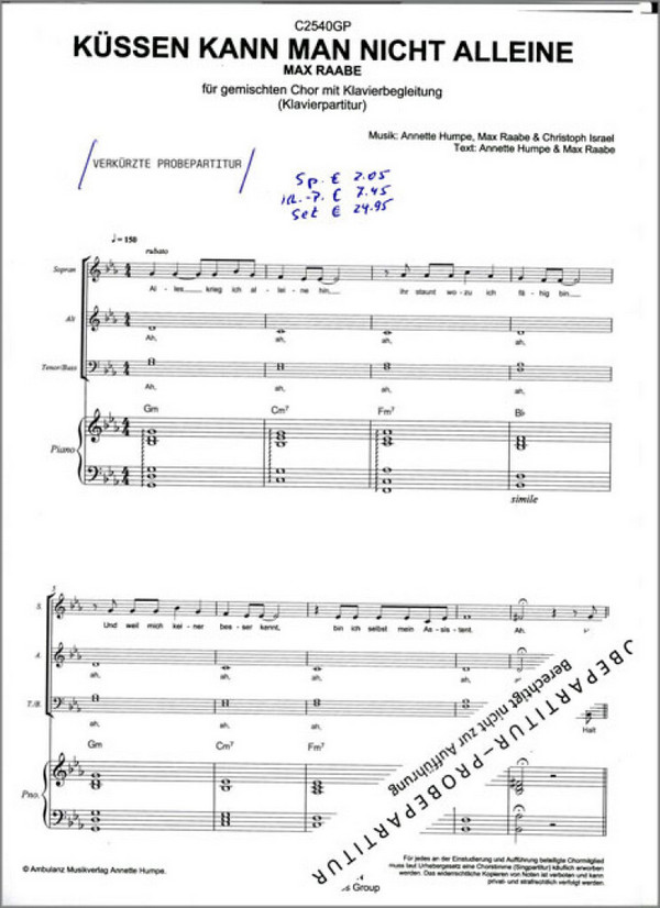 Küssen kann man nicht alleine