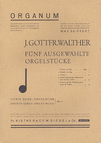 5 ausgewählte Orgelstücke