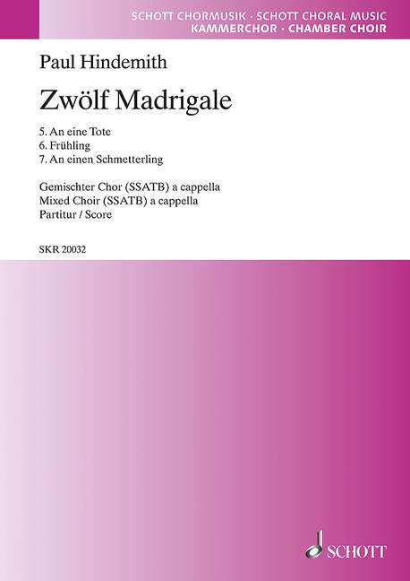 Hindemith, Paul: Zwölf Madrigale Heft 2