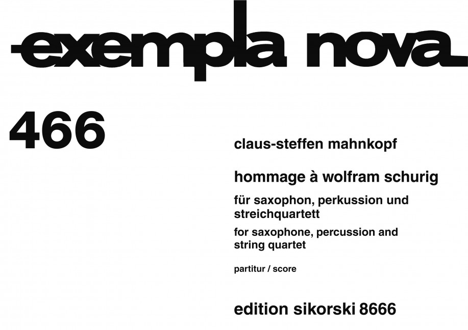SIK8666 Hommage à Wolfram Schurig