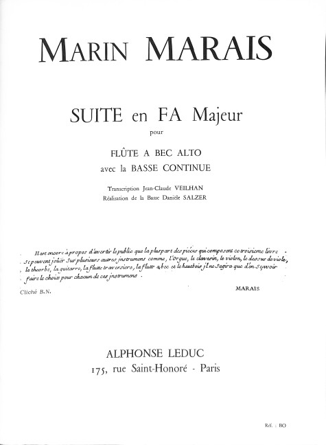 SUITE EN FA MAJEUR POUR FLUTE