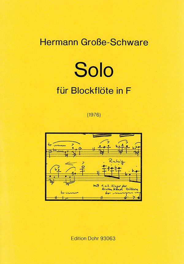 Solo für Blockflöte in F (1976)