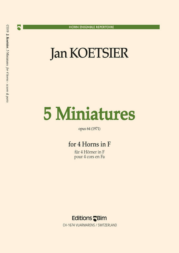 5 Miniatures op.64 pour 4 cors en fa