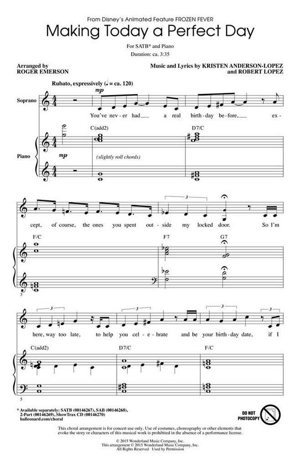 HL00146270 Making today a perfect Day (from Frozen Fever)