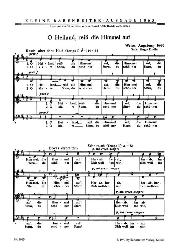 O Heiland reiß die Himmel auf