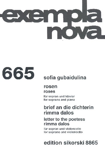 Rosen  und  Brief an die Dichterin Rimma Dalos