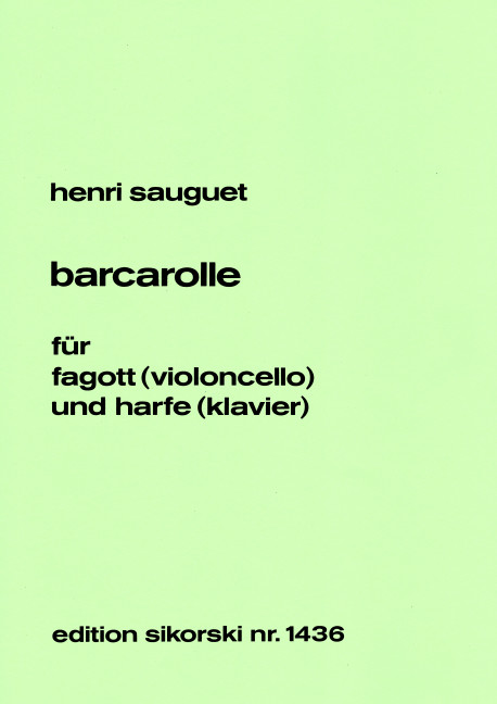 Barcarolle pour basson et harpe